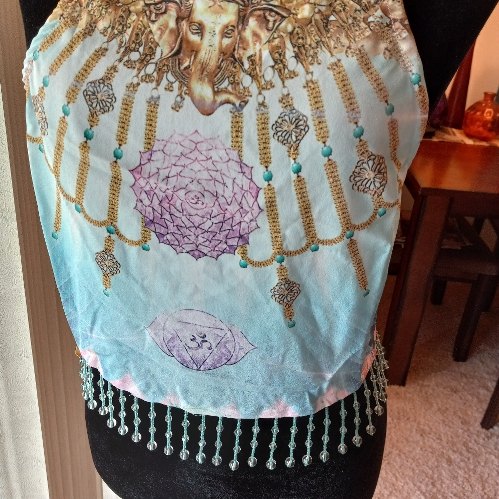 Dolls Kill x 24HRS Mind of the Mantra Sahasrara Halter Crop Top - Picture 8 of 12